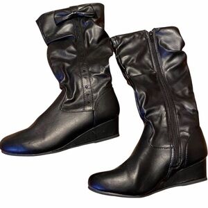 Piper Black Boot Zip Side With Hearts and Rhinestone, Tall Girls*